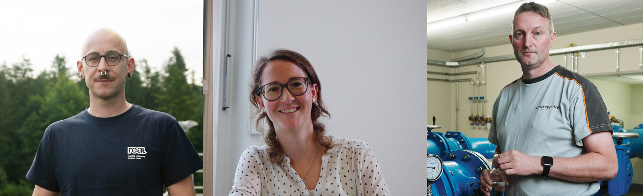 Trois images de personnes se tenant côte à côte.